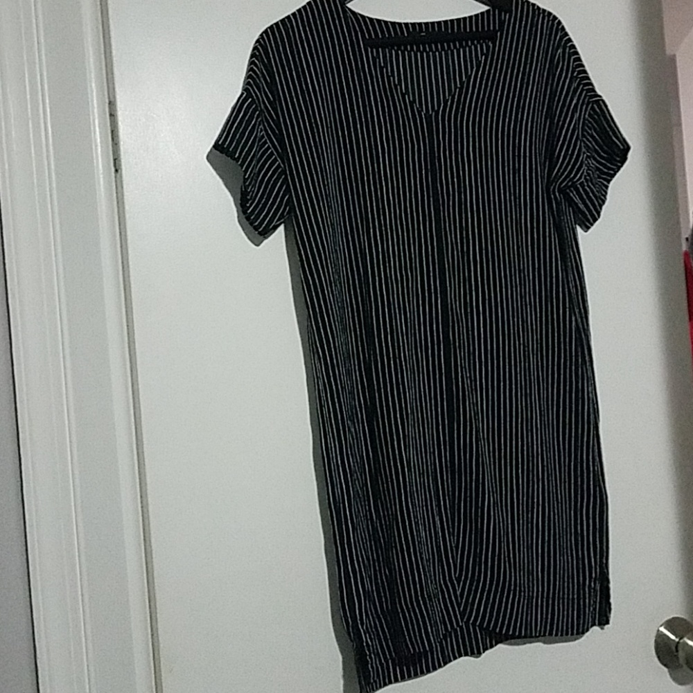 Black and white striped madewell dress